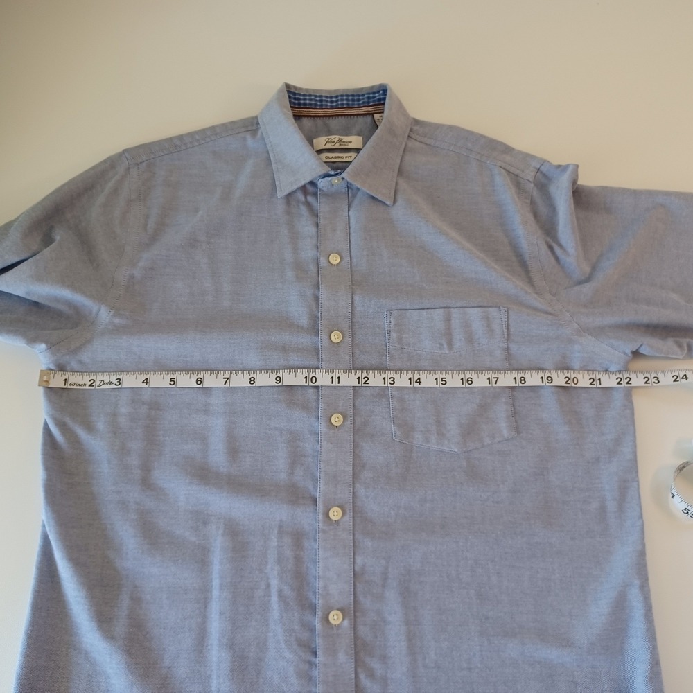 Van Heusen Originals Mens Classic Fit Blue Oxford Button Down Shirt M 15-15.5 - Picture 4 of 11